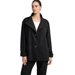 Michael Kors Ribbed Knit Structured Jacket Black Sz L/XL